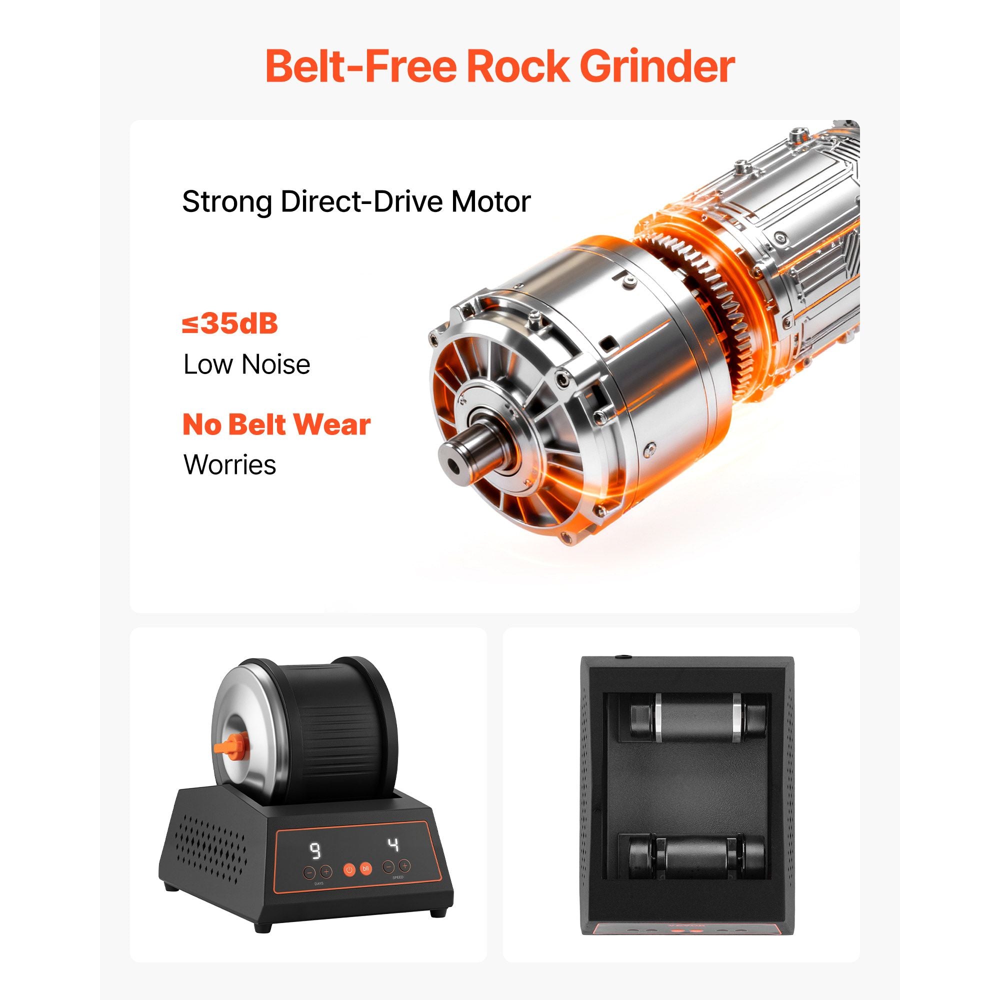 4lbs Rock Tumbler Kit 4 Speed Stone Polisher with Timer Quiet Motor