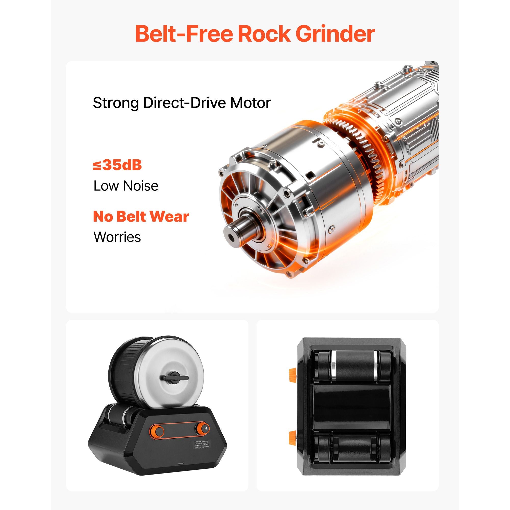 3LB Rock Tumbler Kit 4 Speed Stone Polisher with Timer & Gemstones