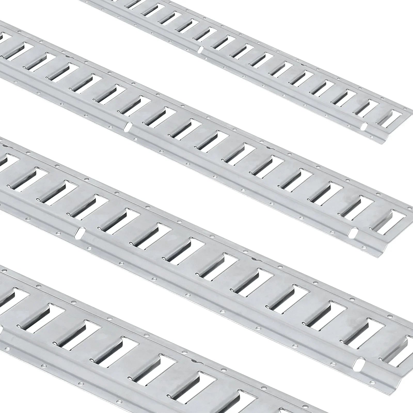 E Track Tie-Down Rail Kit, 24PCS 1524 mm E-Tracks Set Includes 8 Steel Rails & 8 O-Rings & 8 Tie-Offs with D-Ring, Versatile Trailer Securing Accessories for Cargo Motorcycles Bikes, 816 kg Load