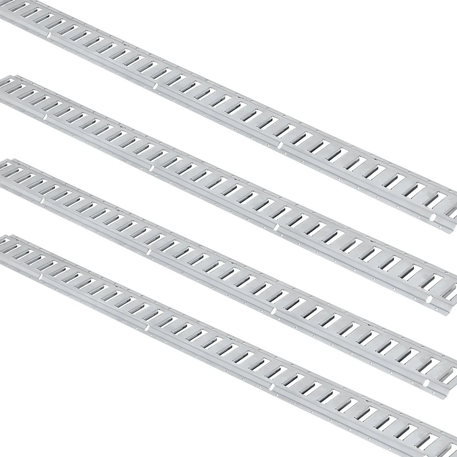 E Track Tie-Down Rail Kit, 24PCS 1524 mm E-Tracks Set Includes 8 Steel Rails & 8 O-Rings & 8 Tie-Offs with D-Ring, Versatile Trailer Securing Accessories for Cargo Motorcycles Bikes, 816 kg Load