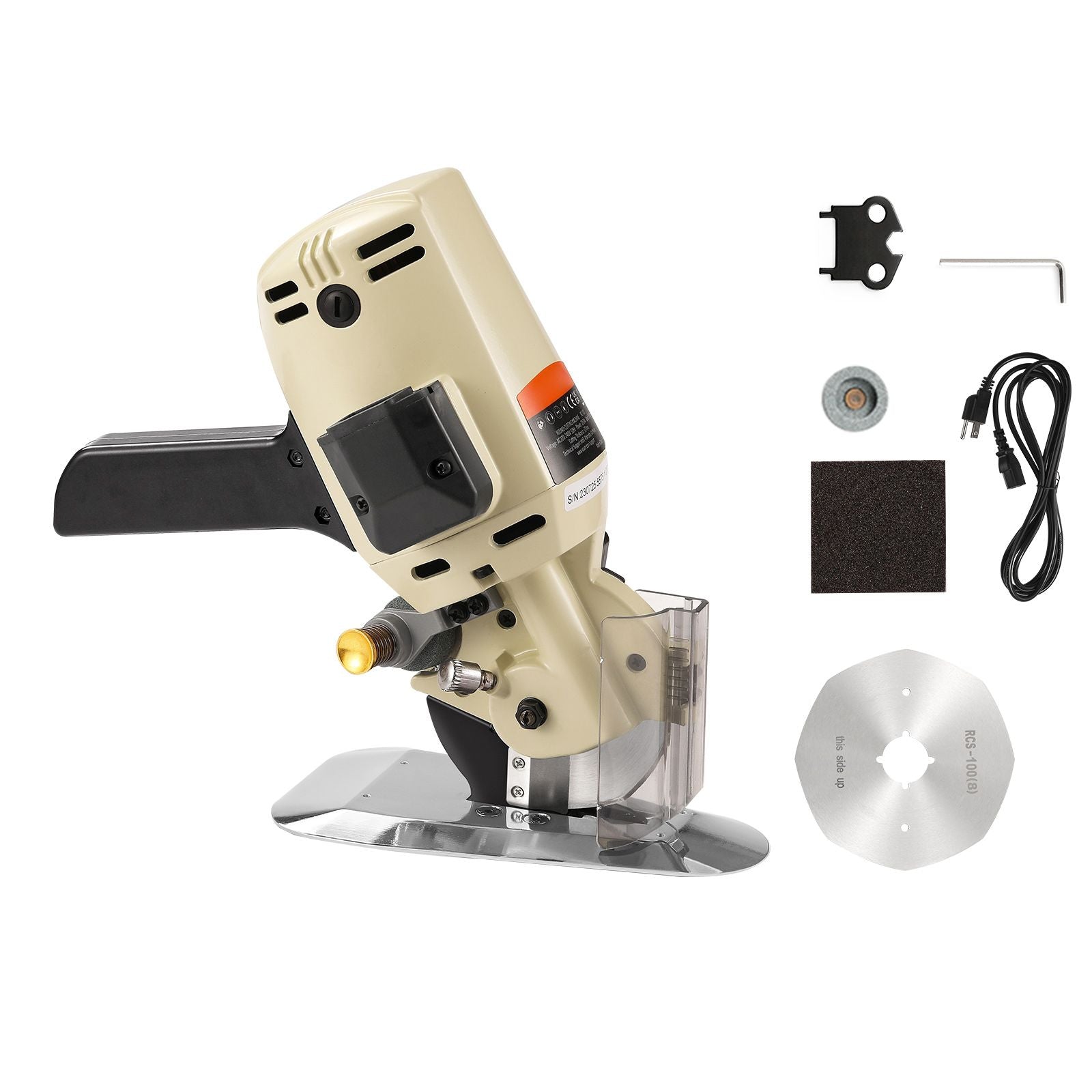 250W Electric Fabric Cutter Machine 100mm Rotary Blade 27mm Cutting Depth