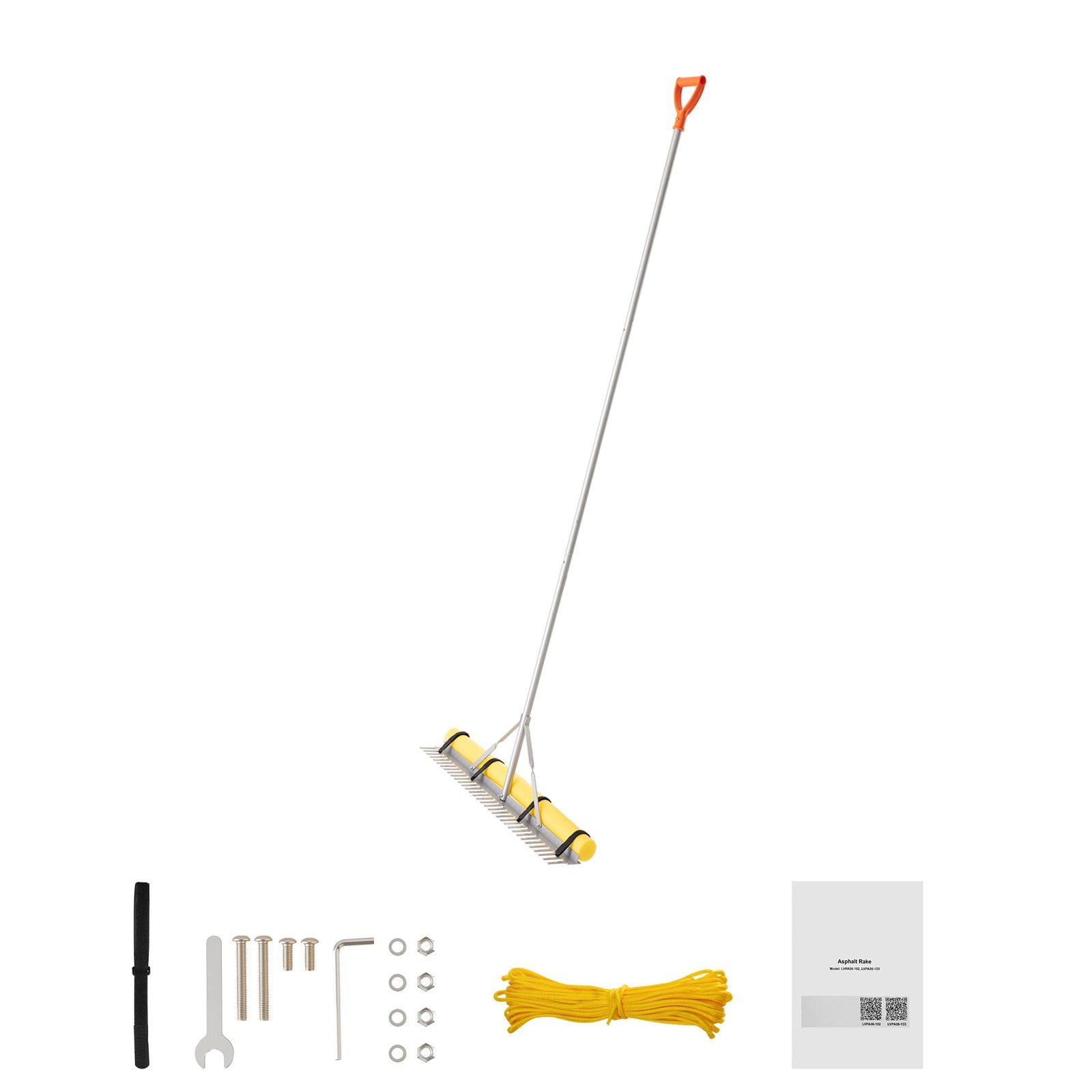 Heavy Duty Landscape Rake 914mm Aluminum Head Garden Leaf Rake Tool