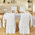 Stretch Spandex Folding Chair Covers, Universal Fitted Chair Cover with Skirt, Removable Washable Protective Slipcovers, for Wedding, Holiday, Banquet, Party, Celebration, Dining (4 PCS White)