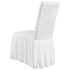 Stretch Spandex Folding Chair Covers, Universal Fitted Chair Cover with Skirt, Removable Washable Protective Slipcovers, for Wedding, Holiday, Banquet, Party, Celebration, Dining (4 PCS White)