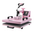 Heat Press Machine, 15 x 15 inch, 5 in 1 Heat Transfer Machine with 30 oz Tumbler Press, 360° Swing Away T-Shirt Pressing, Digital Precise Control, for T-Shirts/Mugs/Hats/Plates, Pink