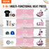 Heat Press Machine, 15 x 15 inch, 5 in 1 Heat Transfer Machine with 30 oz Tumbler Press, 360° Swing Away T-Shirt Pressing, Digital Precise Control, for T-Shirts/Mugs/Hats/Plates, Pink
