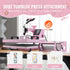 Heat Press Machine, 15 x 15 inch, 5 in 1 Heat Transfer Machine with 30 oz Tumbler Press, 360° Swing Away T-Shirt Pressing, Digital Precise Control, for T-Shirts/Mugs/Hats/Plates, Pink