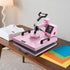 Heat Press Machine, 15 x 15 inch, 5 in 1 Heat Transfer Machine with 30 oz Tumbler Press, 360° Swing Away T-Shirt Pressing, Digital Precise Control, for T-Shirts/Mugs/Hats/Plates, Pink