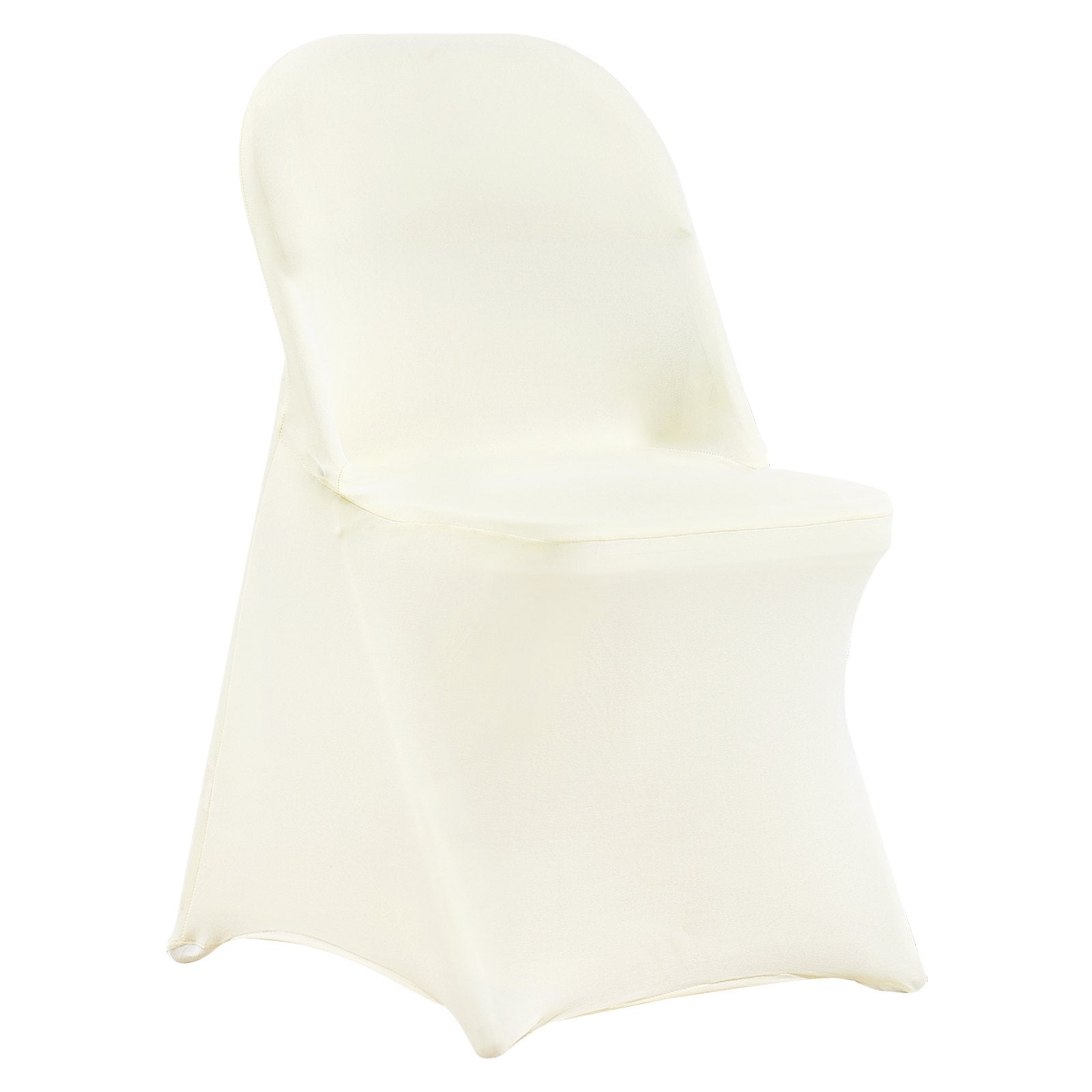 Stretch Spandex Folding Chair Covers, Universal Fitted Chair Cover, Removable Washable Protective Slipcovers, for Wedding, Holiday, Banquet, Party, Celebration, Dining (30PCS Ivory White)