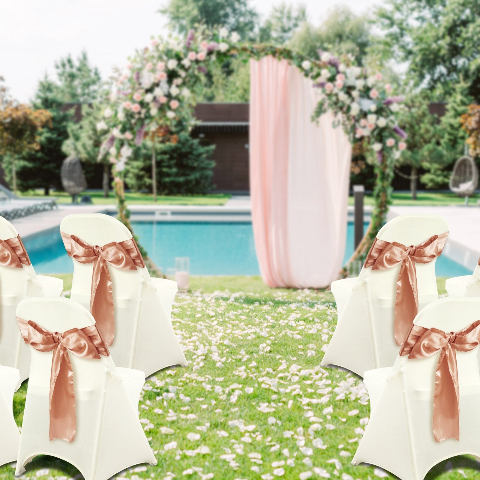 Stretch Spandex Folding Chair Covers, Universal Fitted Chair Cover, Removable Washable Protective Slipcovers, for Wedding, Holiday, Banquet, Party, Celebration, Dining (30PCS Ivory White)