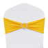 Stretch Spandex Chair Sashes, Chair Slipcover and Stretch Chair Sash with Round Buckle, Elastic Chair Bands, Fitting Wedding, Holiday, Banquet, Party Chair Decoration (50 PCS Golden Yellow)
