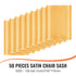 Stretch Spandex Chair Sashes Bows, Chair Slipcover and Stretch Chair Sash, Elastic Chair Bands, Fitting Wedding, Holiday, Banquet, Party, Celebration Chair Decoration (50 PCS Gold)