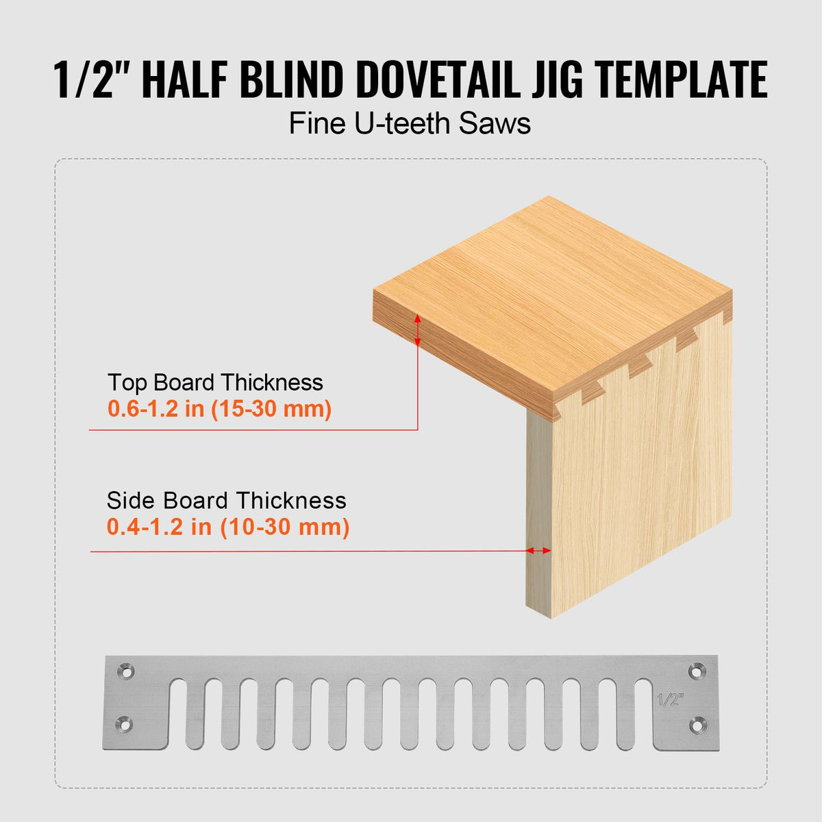 310mm Dovetail Jig Router Guide Kit with 4 Bits & 6 Templates Woodworking