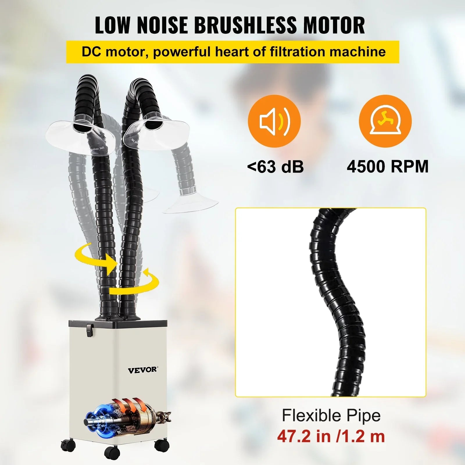 Filter Fume Extractor Pure Air Fume Extractor 150W with 3 Stage Filters