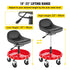 135kg Rolling Garage Stool Adjustable Height Mechanic Seat with Tool Tray