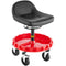 Shop Stool, 135 kg Rolling Garage Stool, 56 cm to 66 cm Adjustable Height Mobile Rolling Gear Seat, Round Tray Garage Pneumatic Stool, All-Terrain 12.7 cm Casters with Two Brakes Mechanic Seat
