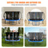 VEVOR 3.66m Trampoline, 181 kg Trampoline with Enclosure Net, Ladder, and Curved Pole, Heavy Duty Trampoline with Jumping Mat and Spring Cover Padding, Outdoor Recreational Trampolines for Kids Adults
