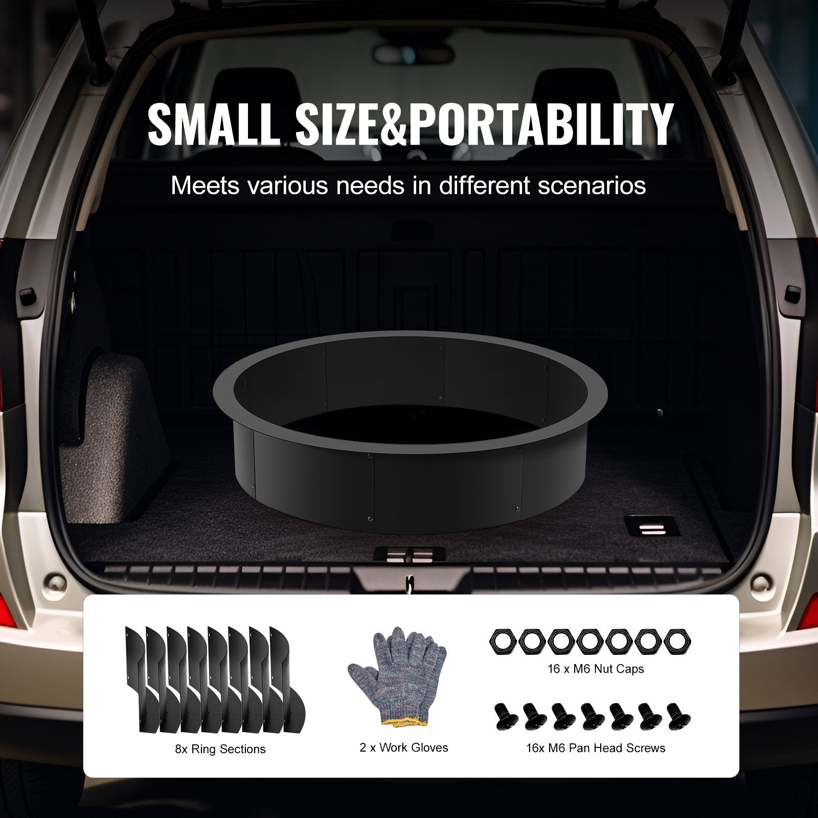 Fire Pit Ring Round Inner Steel Liner DIY Campfire Firepit