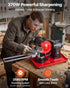 Circular Saw Blade Sharpener, 370W 2890RPM Rotary Angle Mill Grinder Sharpening Machine with 125mm Grinding Wheel & 6 Saw Centerings - Fits Φ80mm to Φ700mm Circular Saw Blades
