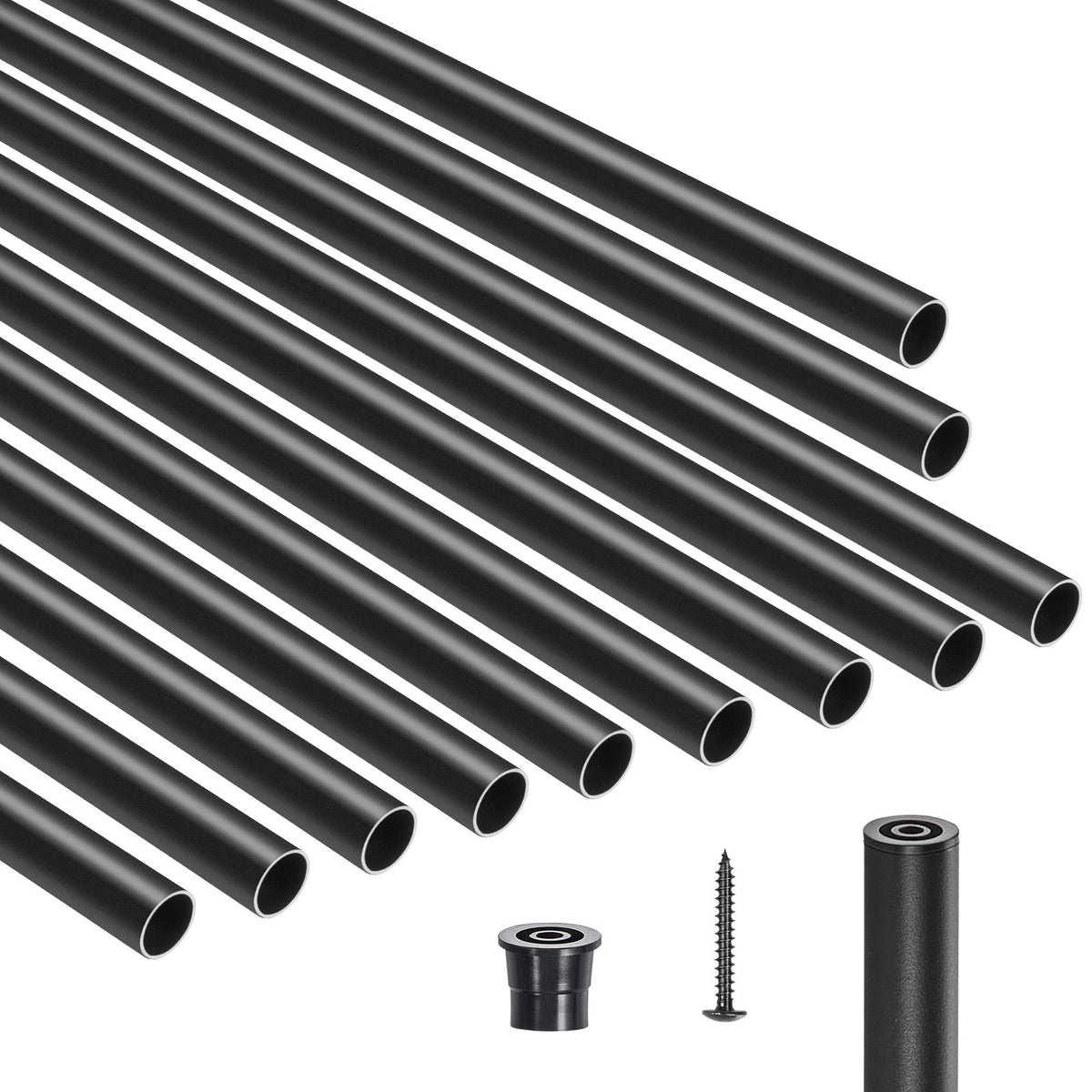 101 Pack Aluminum Stair Balusters 660mm Metal Spindles Matte Black Railing
