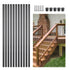 Staircase Balusters 101 Pack, 660 mm Aluminum Stair Balusters, 19 mm Water-Proof Round Metal Spindle Railing, Hollow Deck Railing with Rail Caps & Screws for Stairs, Porch, Patio, Matte Black