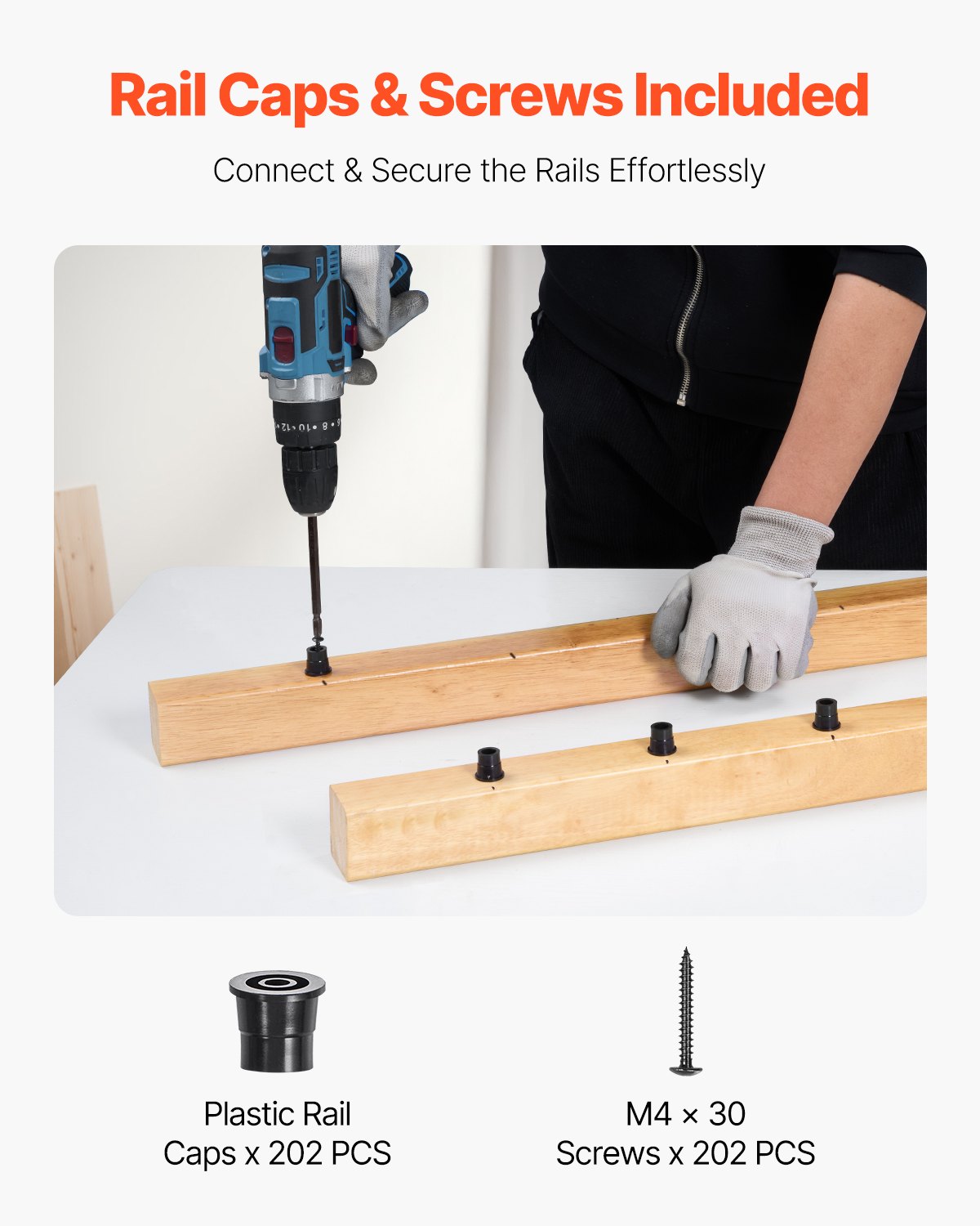 Staircase Balusters 101 Pack, 32 In Aluminum Stair Balusters, 3/4 In Water-Proof Round Metal Spindle Railing, Hollow Deck Railing with Rail Caps & Screws for Stairs, Porch, Patio, Fence, Black