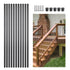 Staircase Balusters 101 Pack, 32 In Aluminum Stair Balusters, 3/4 In Water-Proof Round Metal Spindle Railing, Hollow Deck Railing with Rail Caps & Screws for Stairs, Porch, Patio, Fence, Black