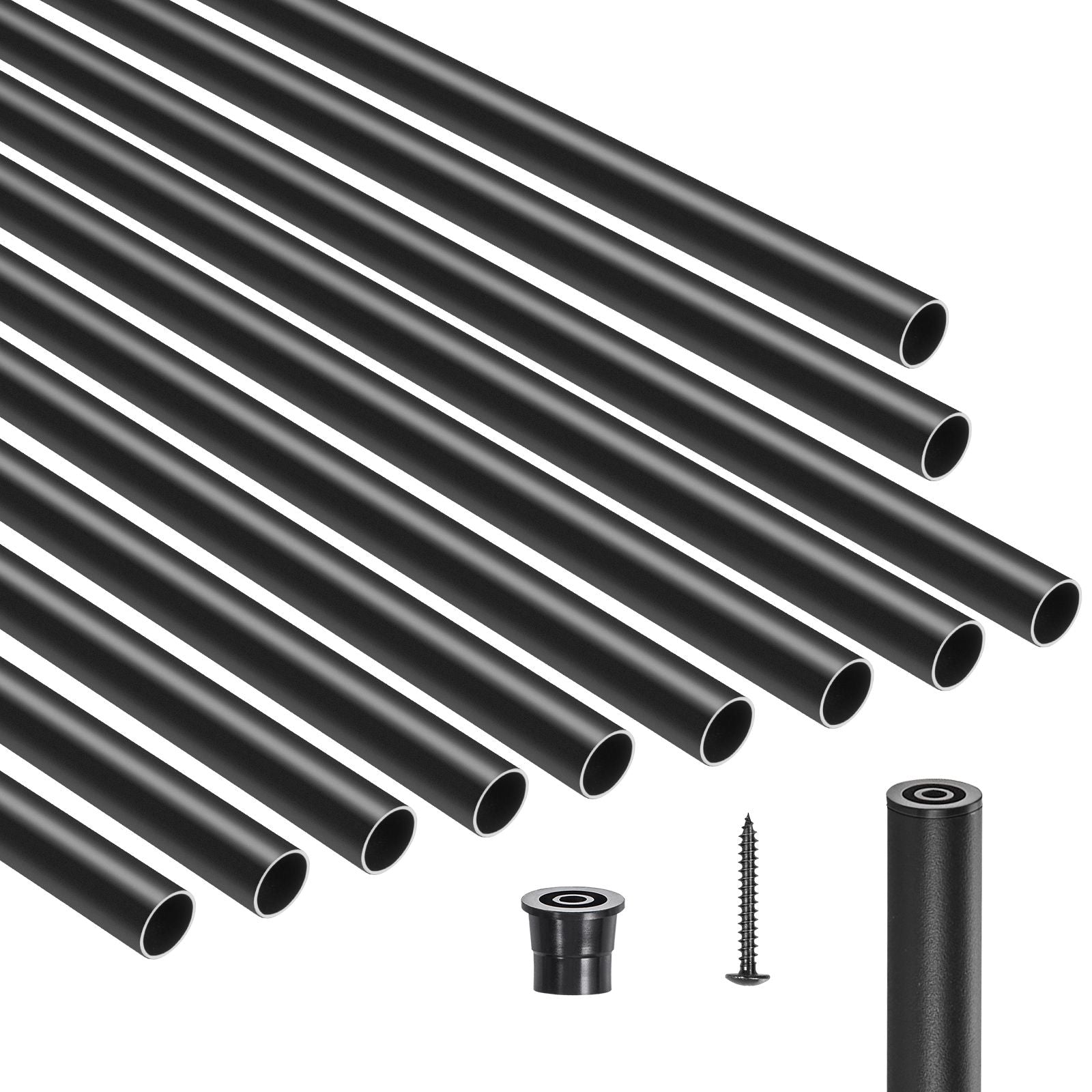 51PCS 660mm Aluminum Stair Balusters Black Metal Spindles Railing Set