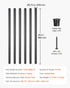 Staircase Balusters 51 Pack, 660 mm Aluminum Stair Balusters, 19 mm Water-Proof Round Metal Spindle Railing, Hollow Deck Railing with Rail Caps & Screws for Stairs, Porch, Patio, Fence, Black
