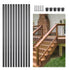Staircase Balusters 51 Pack, 660 mm Aluminum Stair Balusters, 19 mm Water-Proof Round Metal Spindle Railing, Hollow Deck Railing with Rail Caps & Screws for Stairs, Porch, Patio, Fence, Black