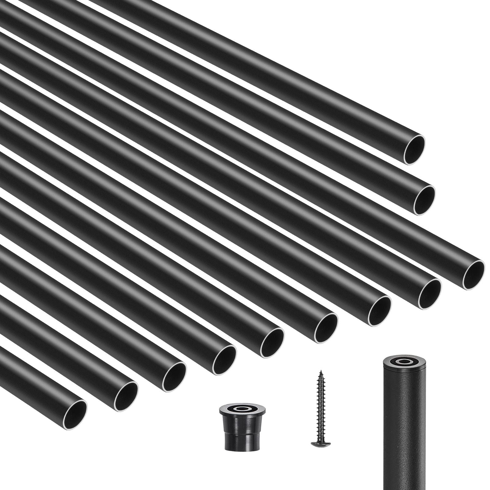 51PCS Aluminum Stair Balusters 813mm Black Metal Spindles with Screws