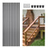 Staircase Balusters 51 Pack, 813 mm Aluminum Stair Balusters, 19 mm Water-Proof Round Metal Spindle Railing, Hollow Deck Railing with Rail Caps & Screws for Stairs, Porch, Patio, Matte Black