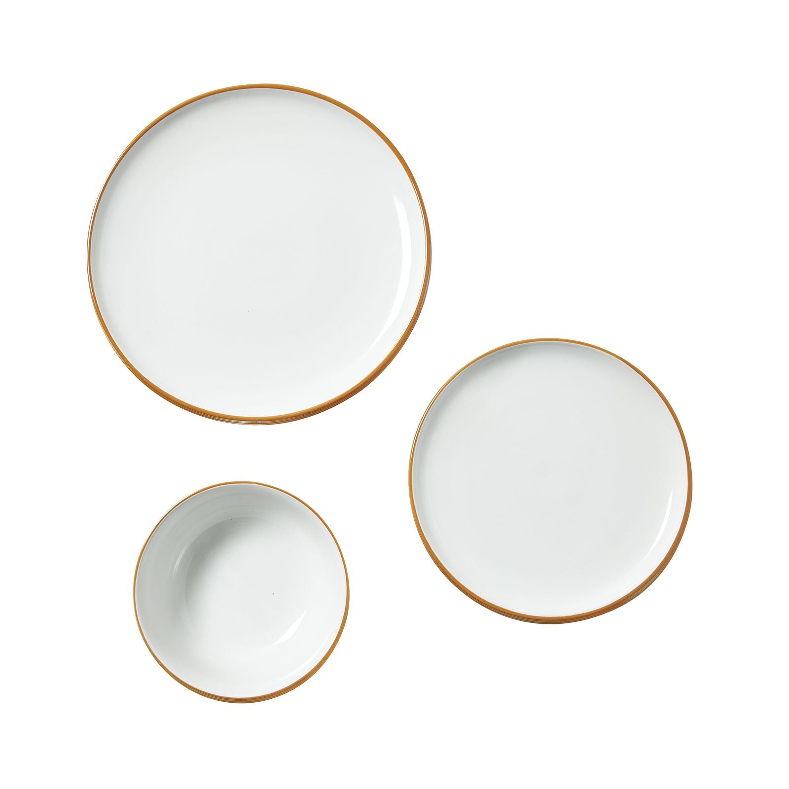 18 PCS Dinnerware Set Ceramic Plates and Bowls Sets Service for 6 White