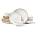 18 PCS Dinnerware Set Ceramic Plates and Bowls Sets Service for 6 White