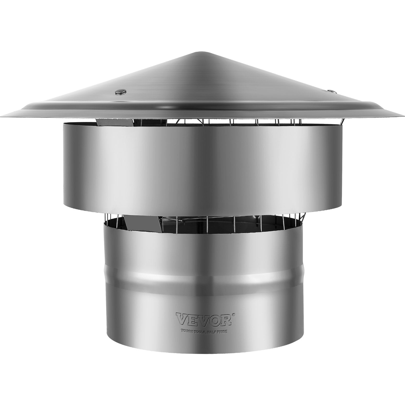 Chimney Cap 6-inch 304 Stainless Steel Round Roof Rain Cap Cover Silver