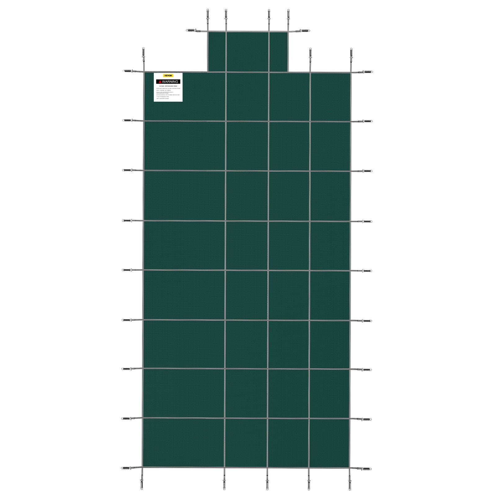 Pool Safety Cover Fits18x36ft Inground Safety Pool Cover Green Mesh with 4x8ft Center End Steps Solid Pool Safety Cover for Swimming Pool Winter