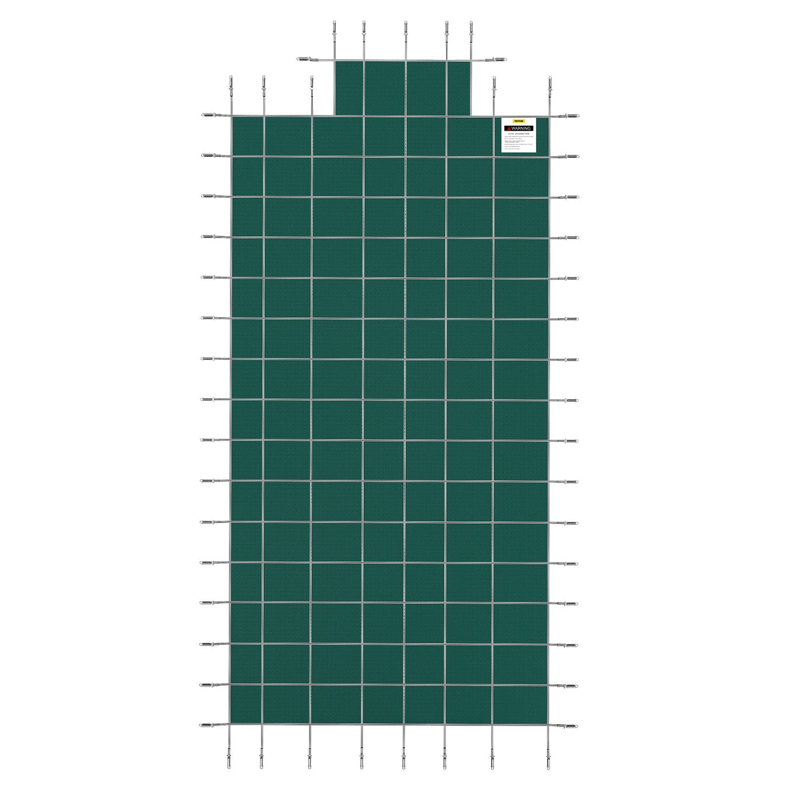Pool Safety Cover Fits 20x40ft Rectangle Inground Safety Pool Cover Green Mesh with 4x8ft Center End Steps Solid Pool Safety Cover for Swimming Pool Winter Safety Cover