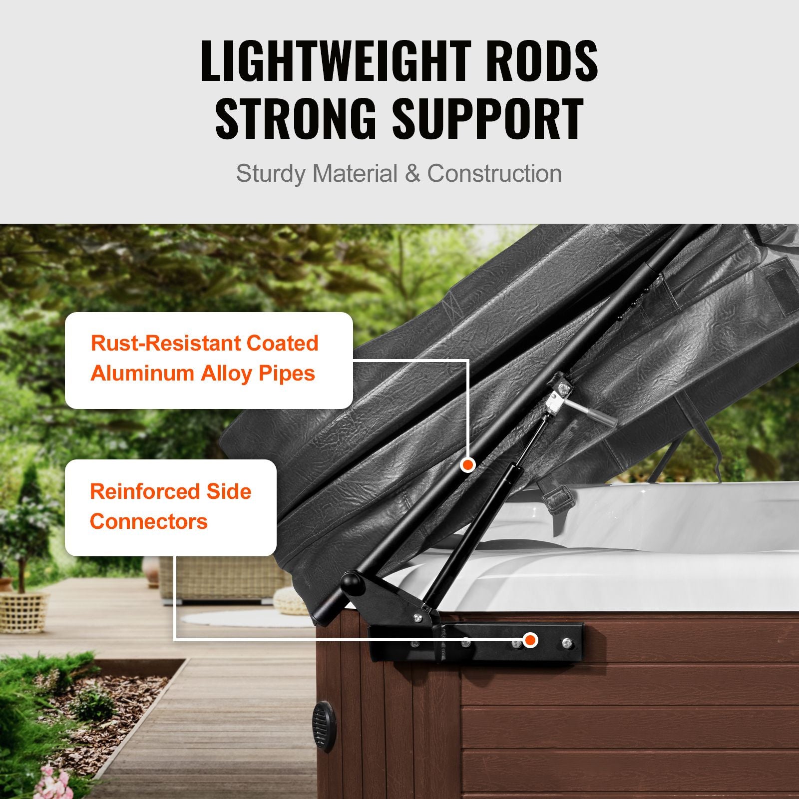 Hydraulic Hot Tub Cover Lift Adjustable Spa Cover Remover Rack System