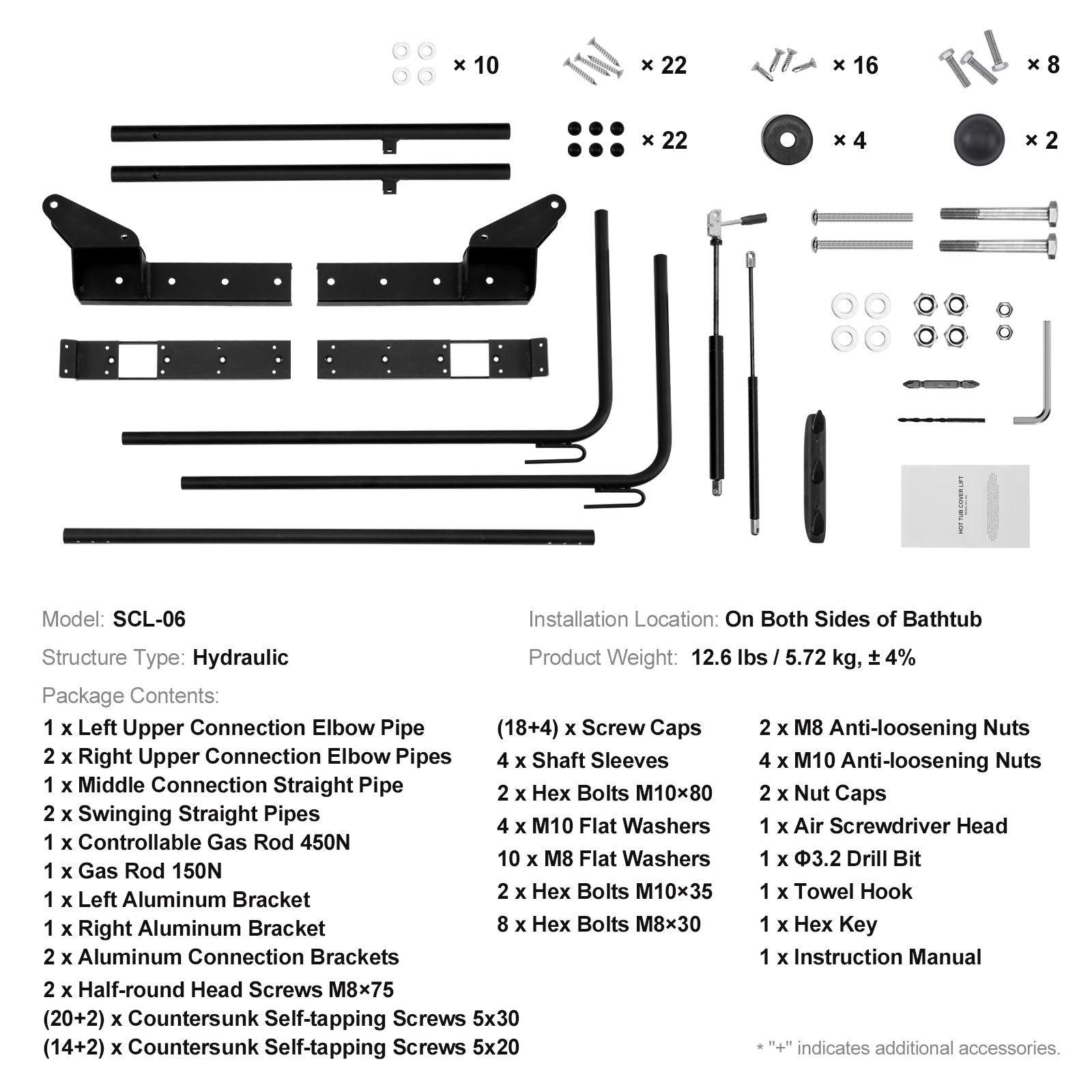 Hydraulic Hot Tub Cover Lift Adjustable Spa Cover Remover Rack System