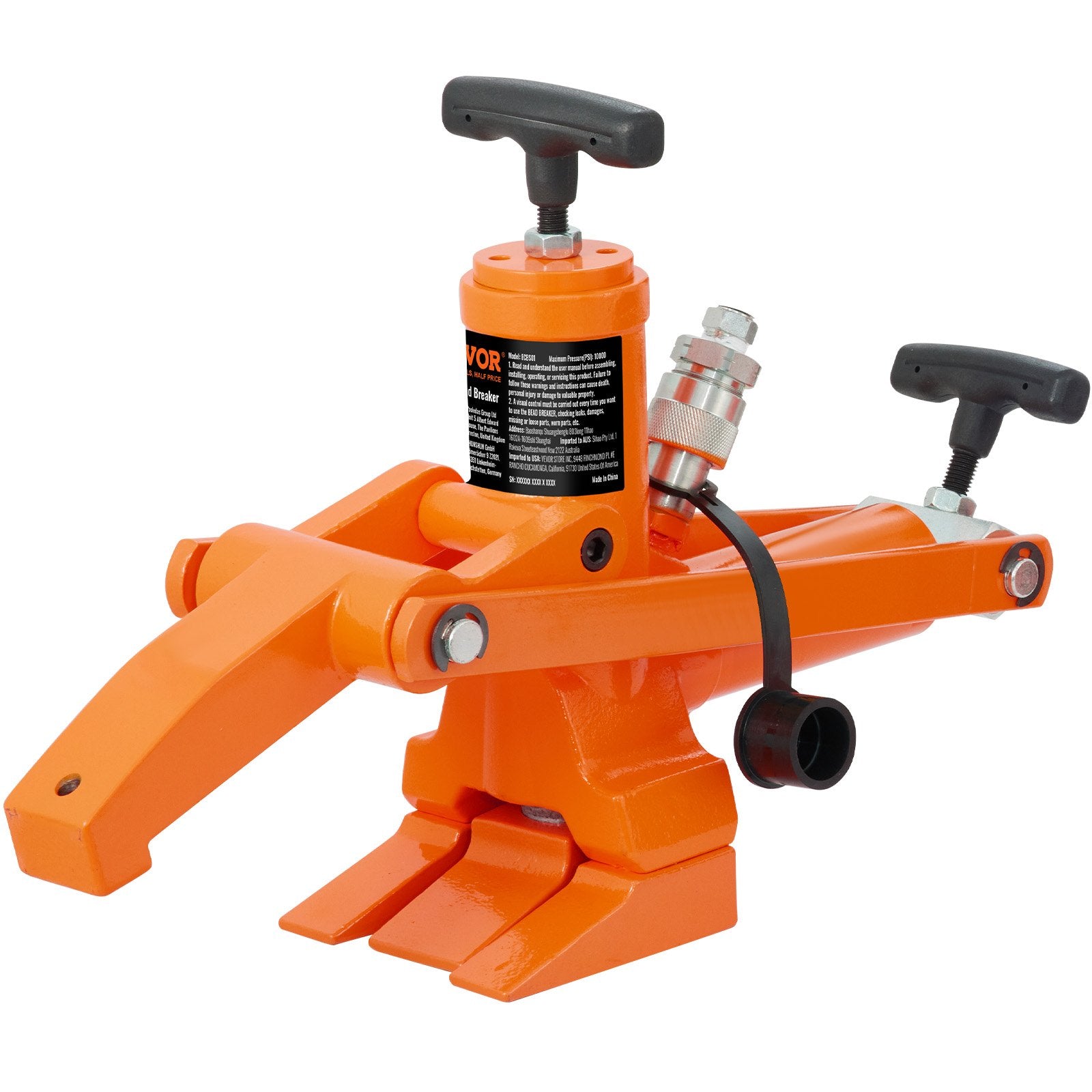 Hydraulic Bead Breaker, 1000 PSI Tire Bead Breaker with Metal Foot Pump, Heavy-duty Steel Bead Breaker Tool for Tractors, Trucks, Buses, Lawn Mowers, ATVs