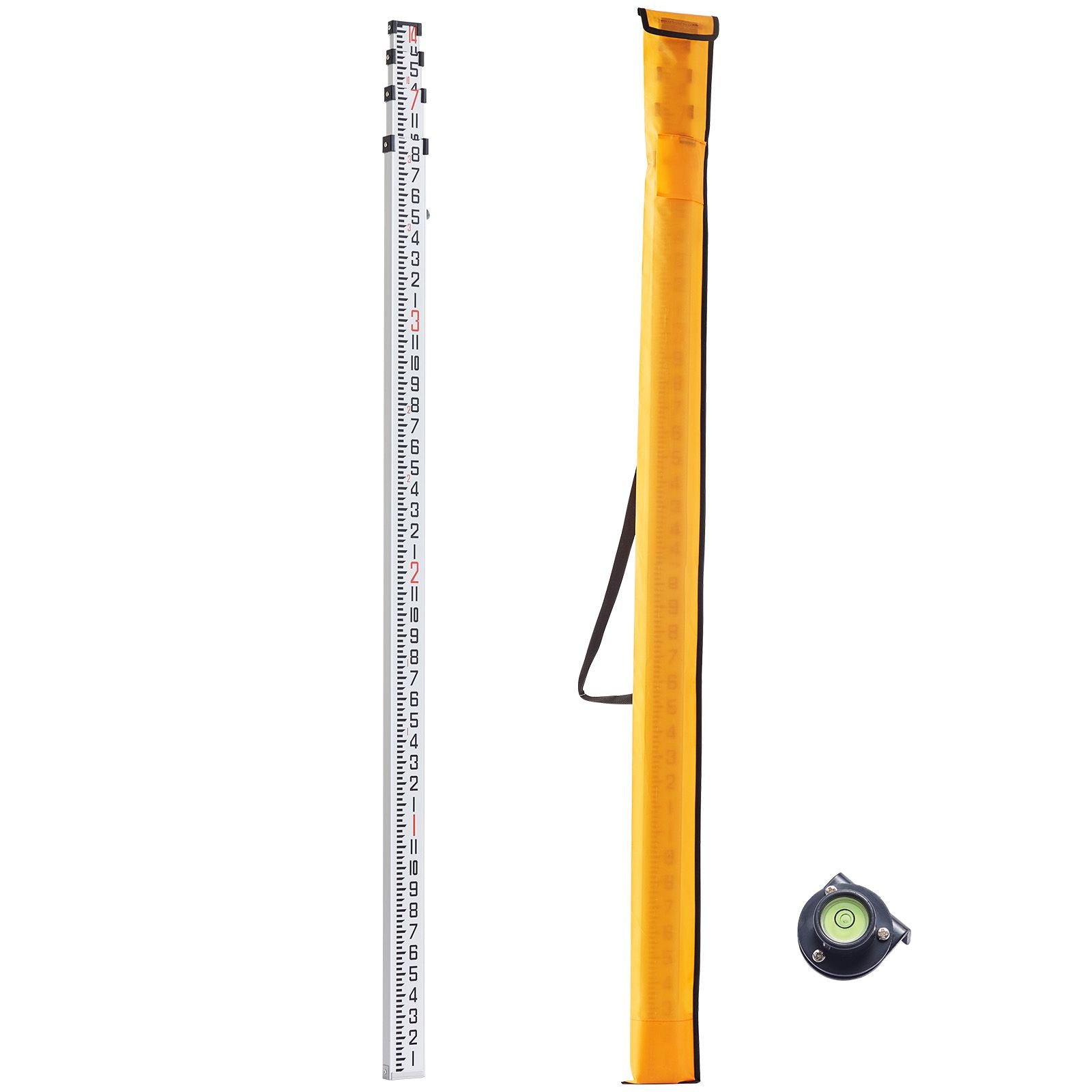 14ft Aluminum Grade Rod Telescopic Leveling Rod with Bubble Level Bag