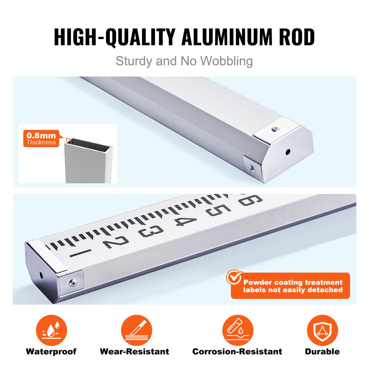 14ft Aluminum Grade Rod Telescopic Leveling Rod with Bubble Level Bag