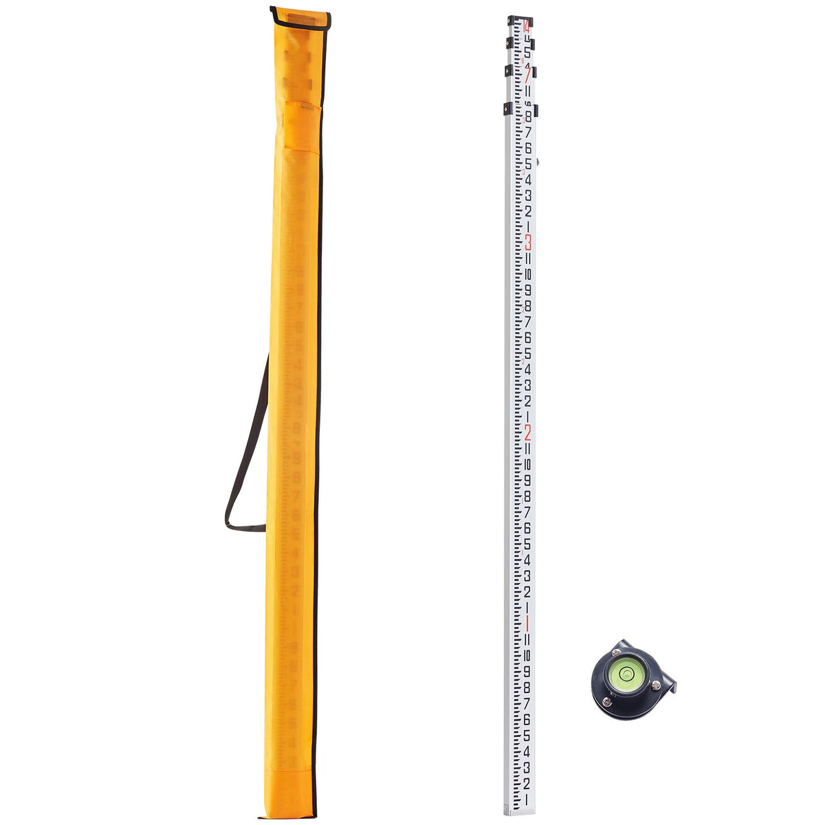 14ft Aluminum Grade Rod Telescopic Leveling Rod with Bubble Level Bag