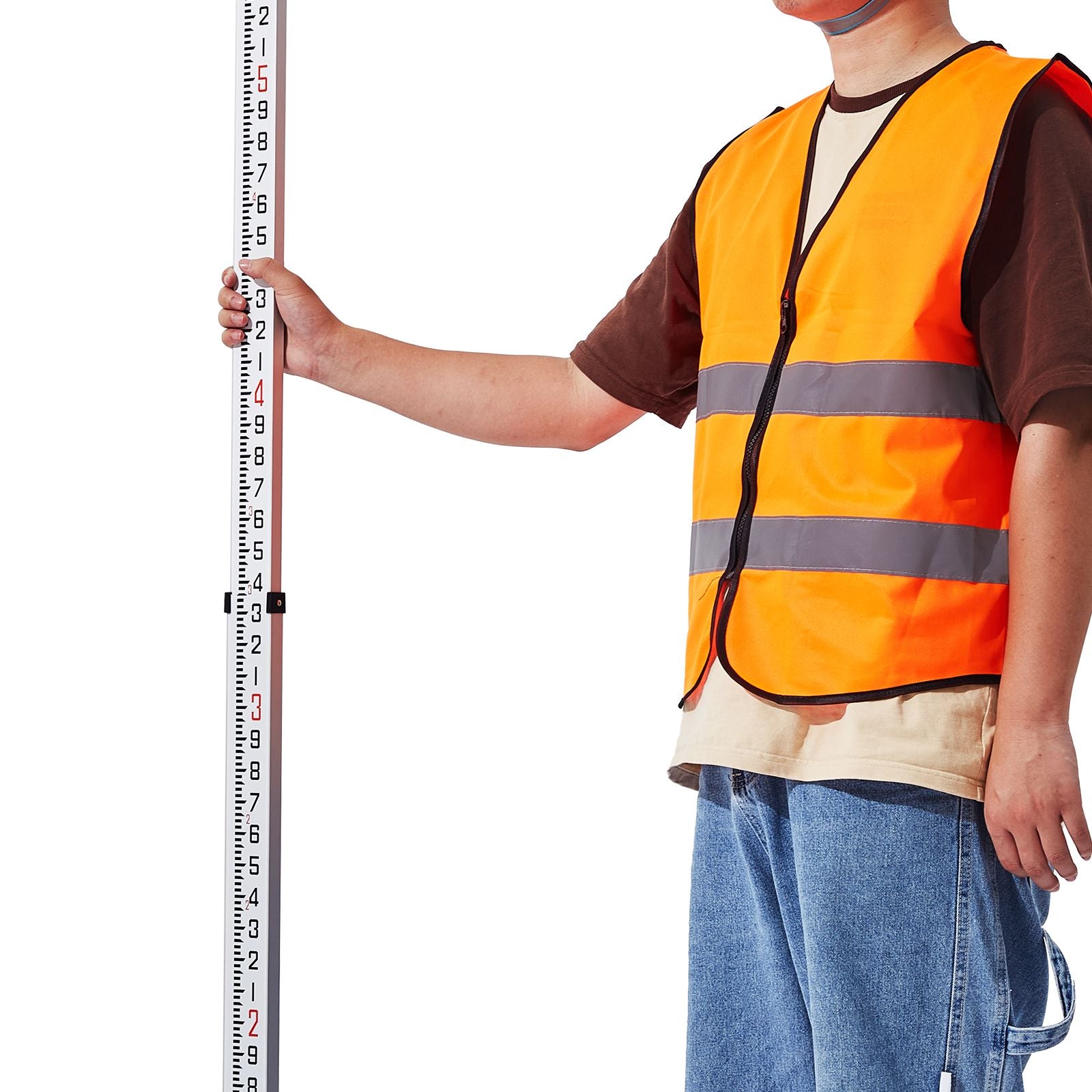 14ft Aluminum Grade Rod Telescopic Leveling Rod with Bubble Level Bag
