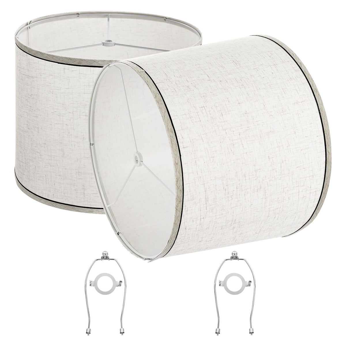 2 Pack Linen Lamp Shade 32cm Replacement Shade with Spider Fitter