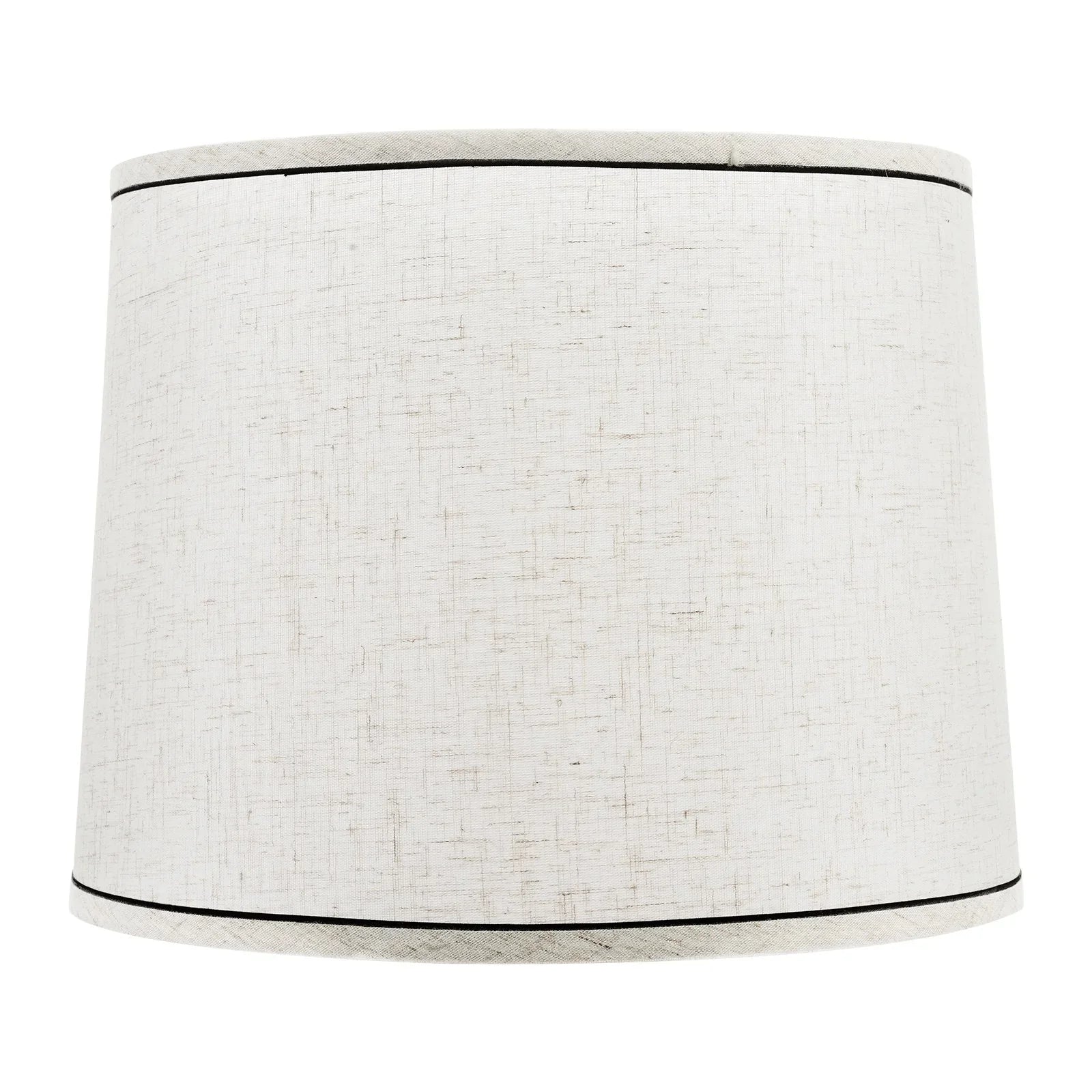 Lamp Shade 2 Set, 29 cm Top x 32 cm Bottom x 24.5 cm High (Spider Fitter), Medium Lampshade with Harp, Replacement Lamp Shade for Table & Floor Lamps Pendant Lights, Light Linen with Black Edge