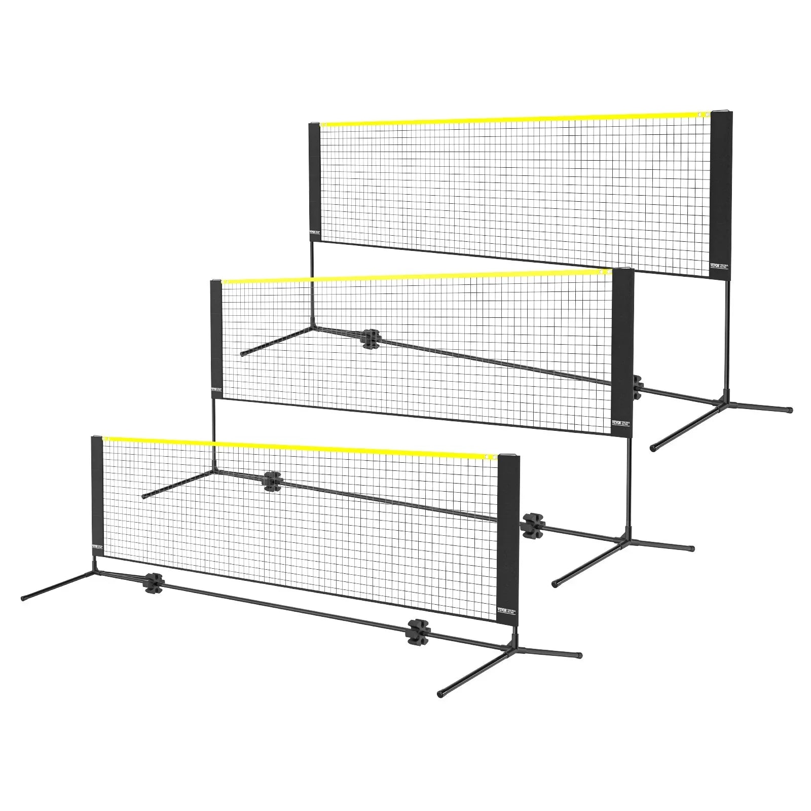 Badminton Net, Height Adjustable Volleyball Net, 10ft Wide Foldable Pickleball Net, Portable Easy Setup Tennis Net Set with Poles, Stand and Carry Bag, for Kids Backyard Game Indoor Outdoor Use