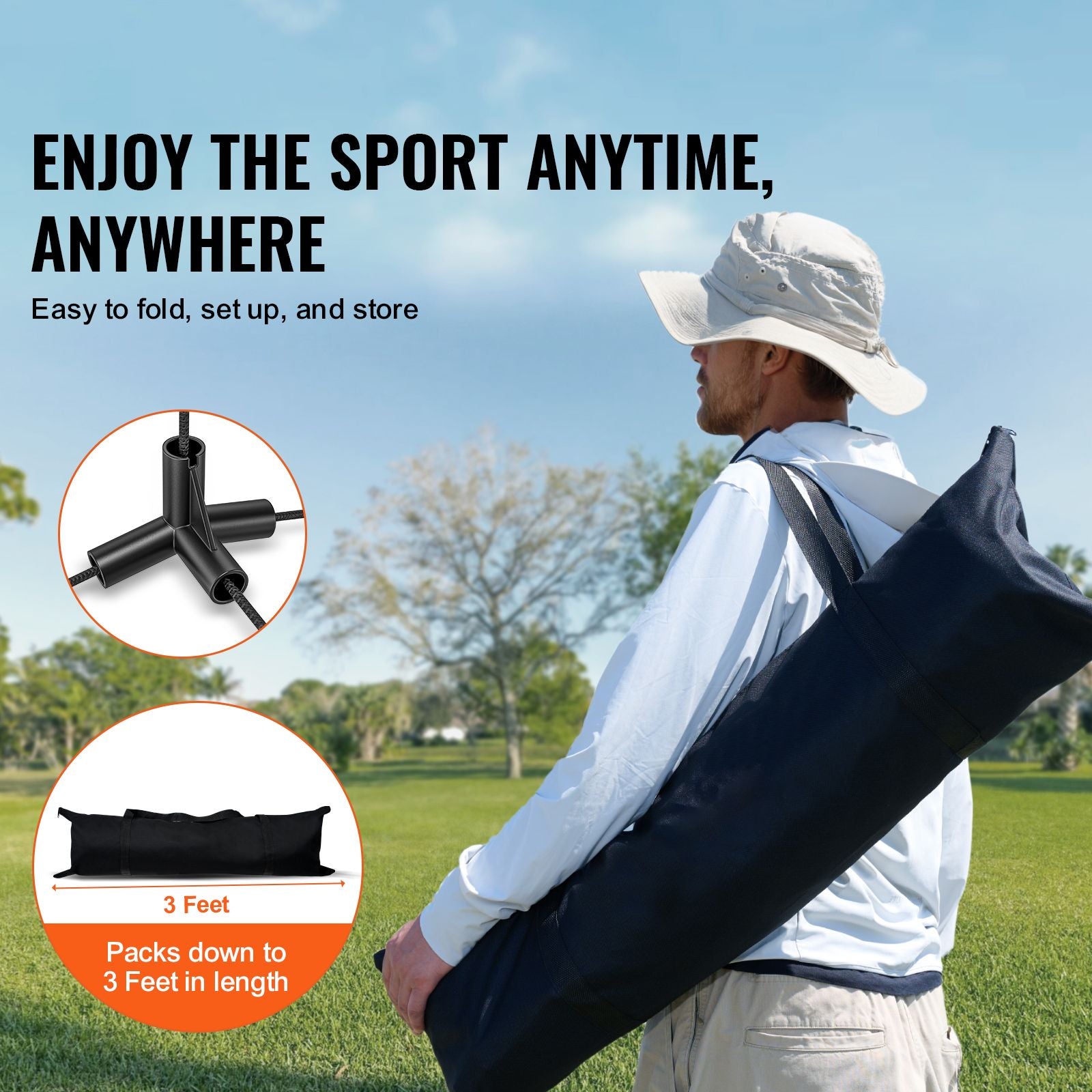 20ft Badminton Net Set Portable Outdoor Volleyball Pickleball Tennis Net