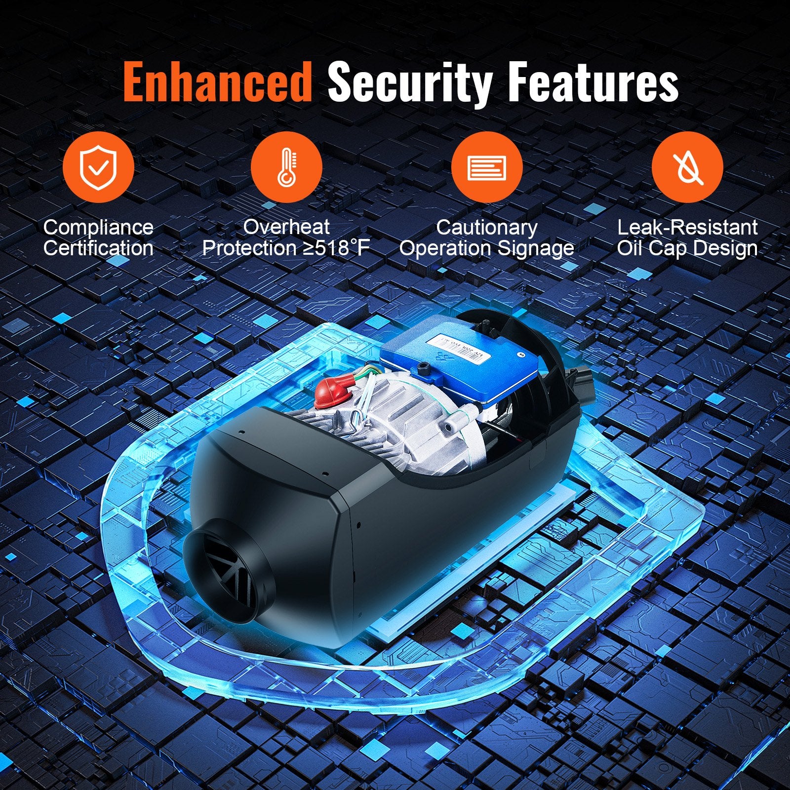 Bluetooth App Control Diesel Air Heater, 12V 2KW Diesel Heater with Automatic Altitude Adjustment, Remote Control and LCD, Diesel Parking Heater for RV Trailer Camper Van Boat And Indoors