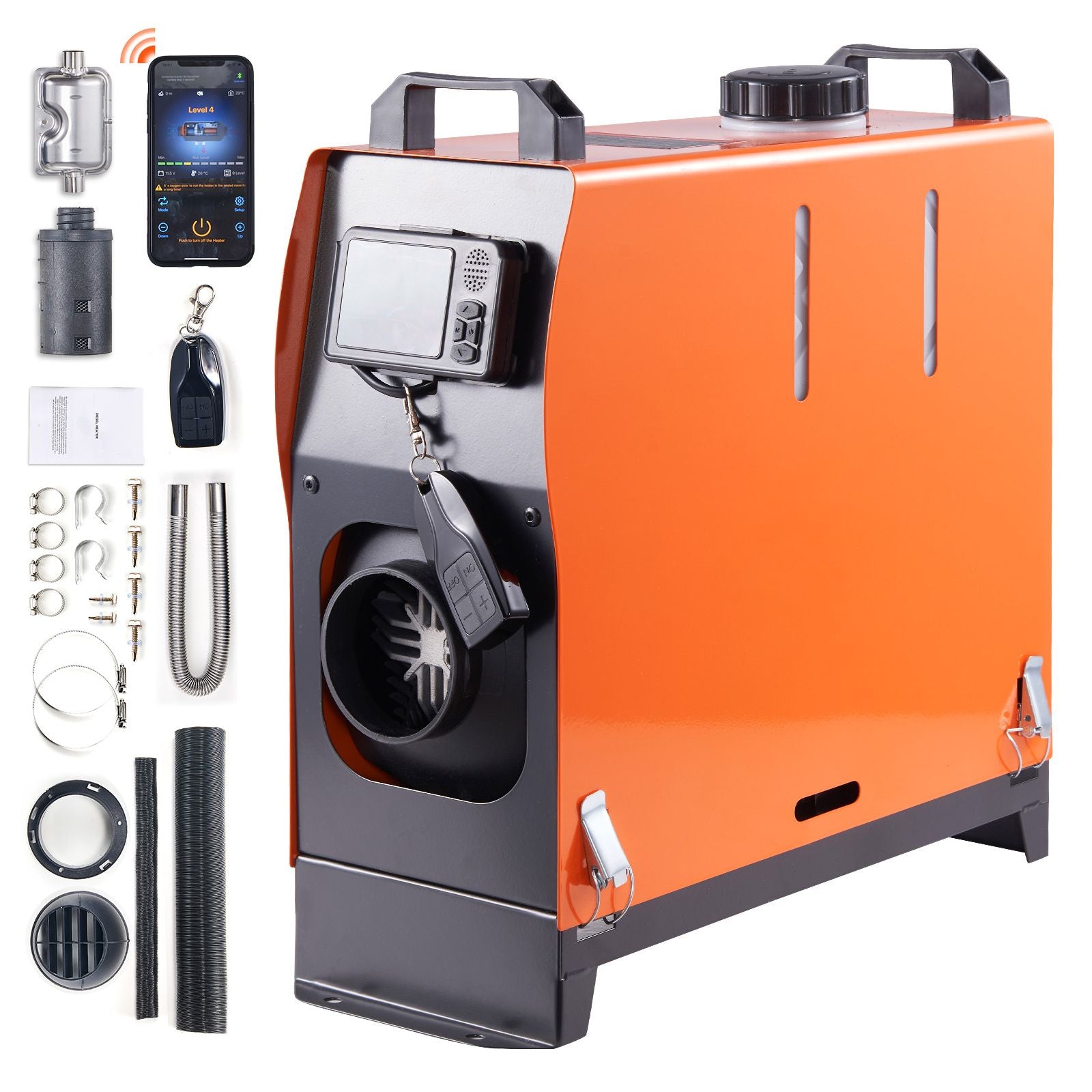 8 KW Diesel Air Heater, Bluetooth App Control All-on-one Diesel Heater with Automatic Altitude Adjustment, Remote Control and LCD, Portable Parking Heater for Home RV Trailer Camper Van Boat